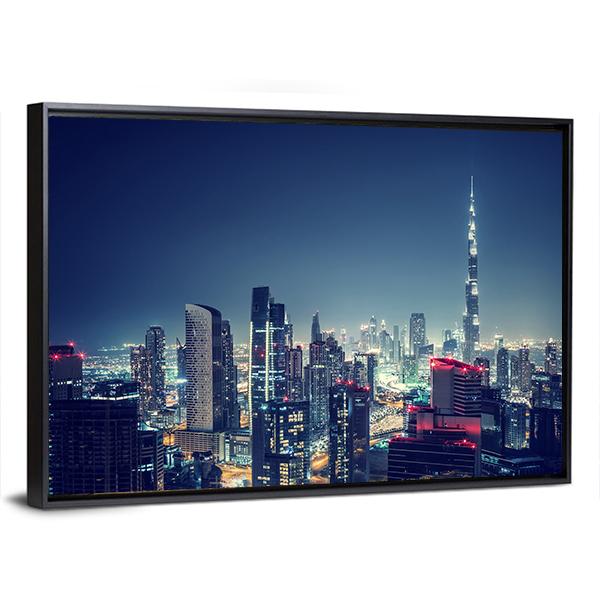 Dubai Cityscape Panoramic Canvas Wall Art-1 Piece-36" x 12"-Tiaracle