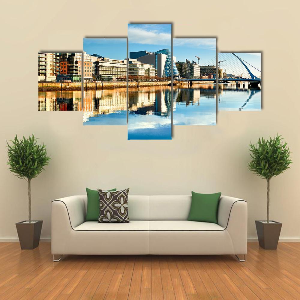 Dublin City Canvas Wall Art-5 Star-Gallery Wrap-62" x 32"-Tiaracle