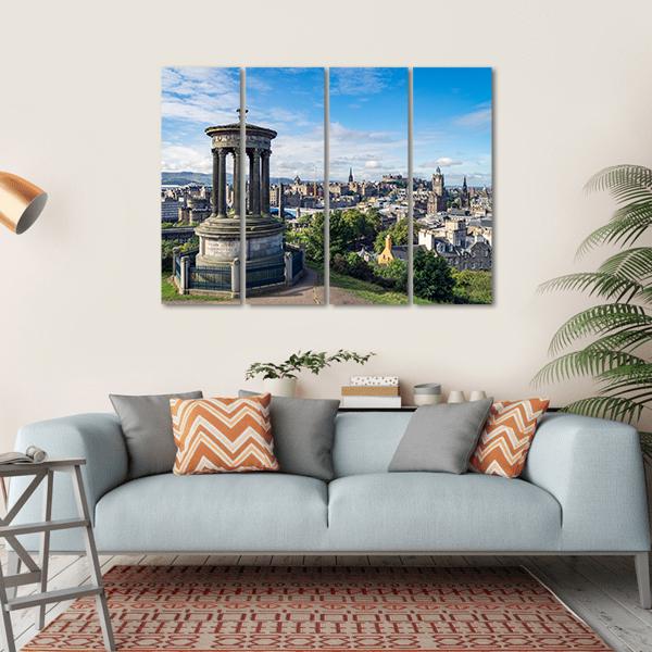 Dugald Stewart Monument On Calton Hill Canvas Wall Art-4 Horizontal-Gallery Wrap-34" x 24"-Tiaracle