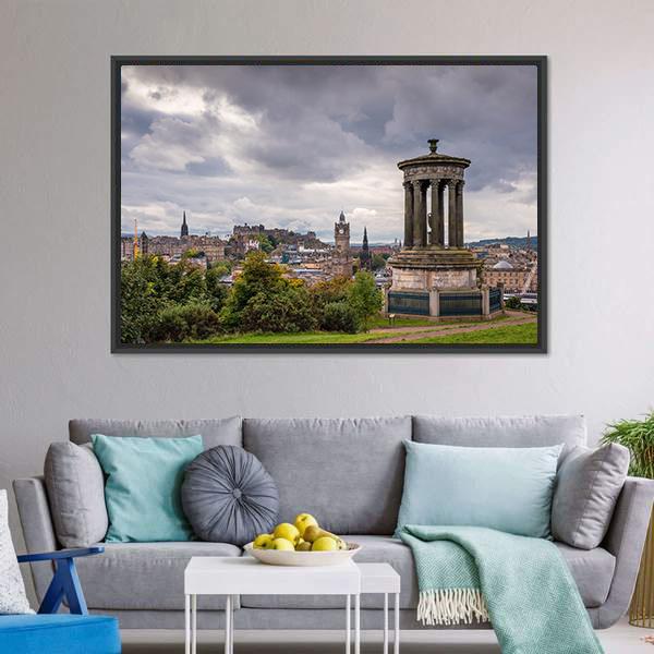 Dugald Stewart Monument Vertical Canvas Wall Art-3 Vertical-Gallery Wrap-12" x 25"-Tiaracle