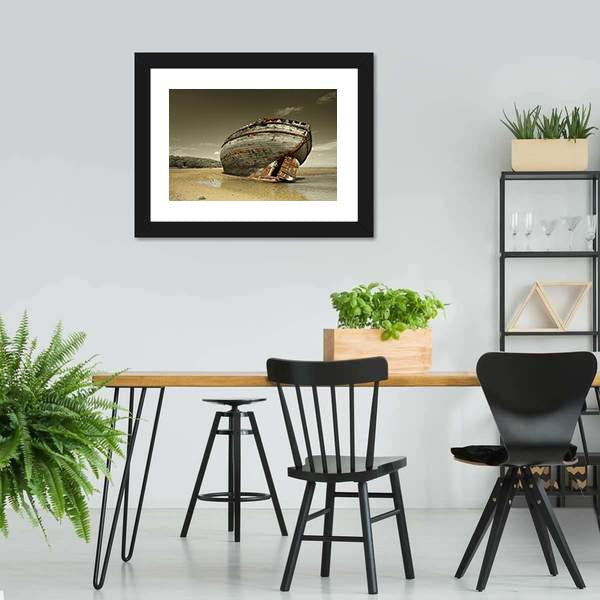 Dulas Bay Shipwreck Canvas Wall Art-5 Horizontal-Gallery Wrap-22" x 12"-Tiaracle