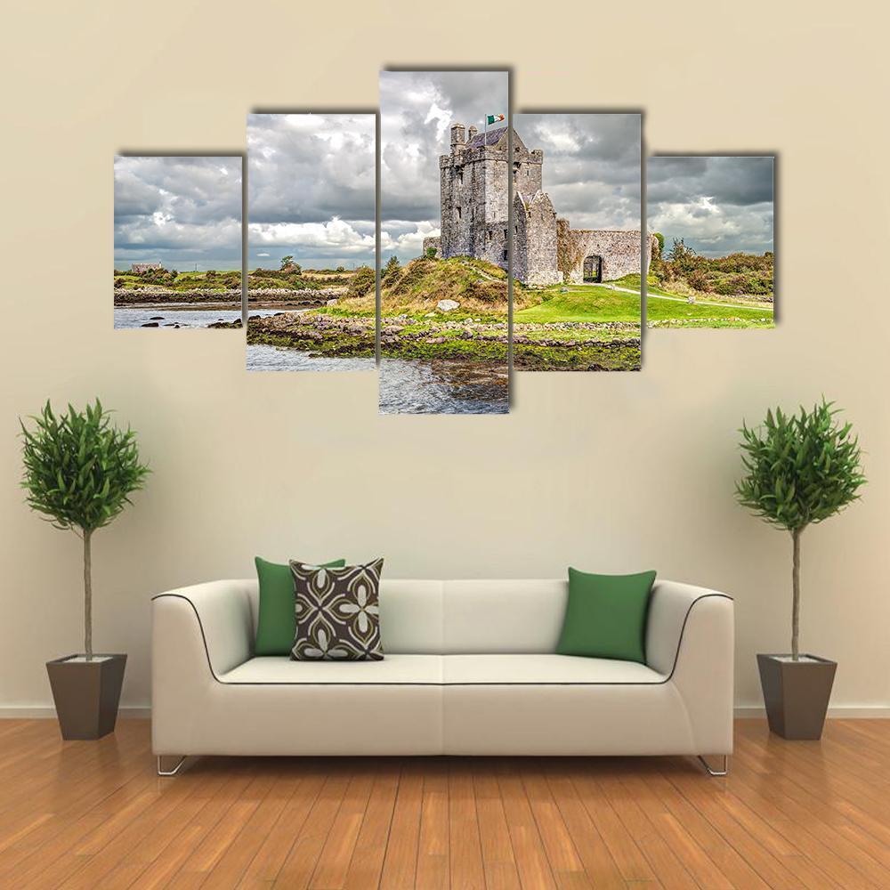 Dunguaire Castle Canvas Wall Art-5 Star-Gallery Wrap-62" x 32"-Tiaracle