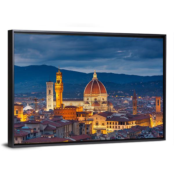 Duomo Cathedral Florence Panoramic Canvas Wall Art-1 Piece-36" x 12"-Tiaracle