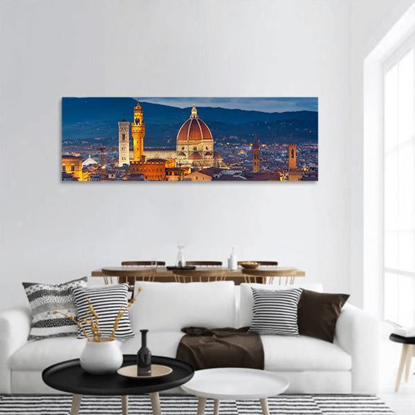 Duomo Cathedral Florence Panoramic Canvas Wall Art-1 Piece-36" x 12"-Tiaracle