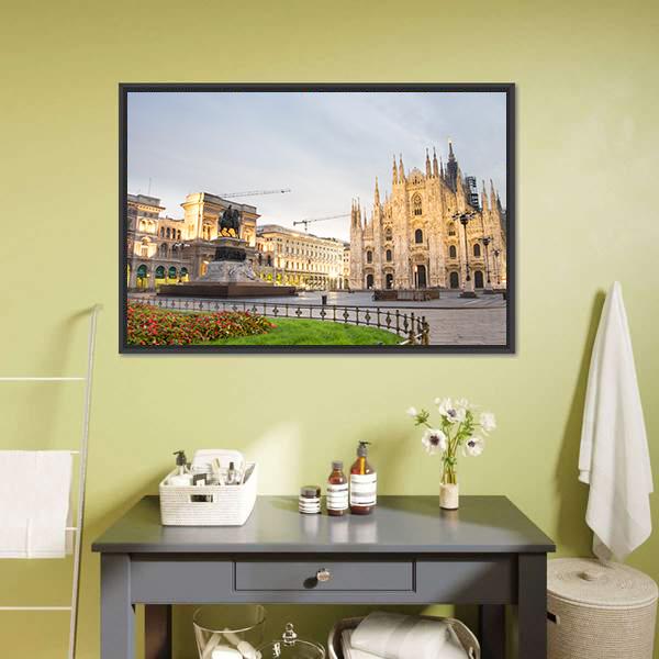Duomo Cathedral Italy Canvas Wall Art-5 Horizontal-Gallery Wrap-22" x 12"-Tiaracle