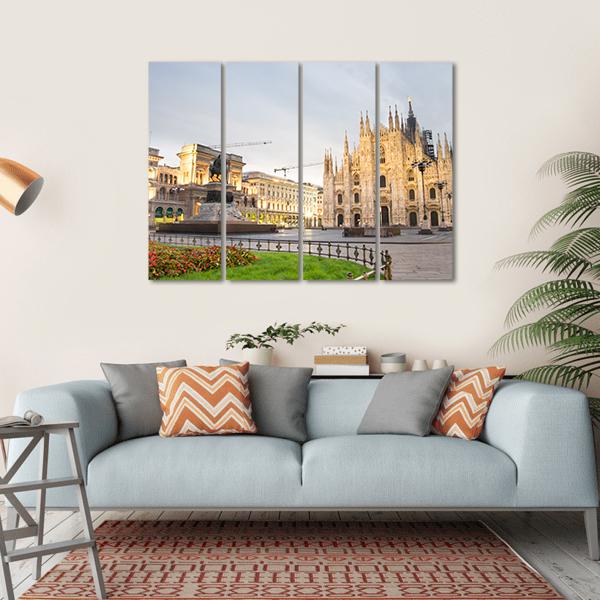 Duomo Cathedral Italy Canvas Wall Art-4 Horizontal-Gallery Wrap-34" x 24"-Tiaracle