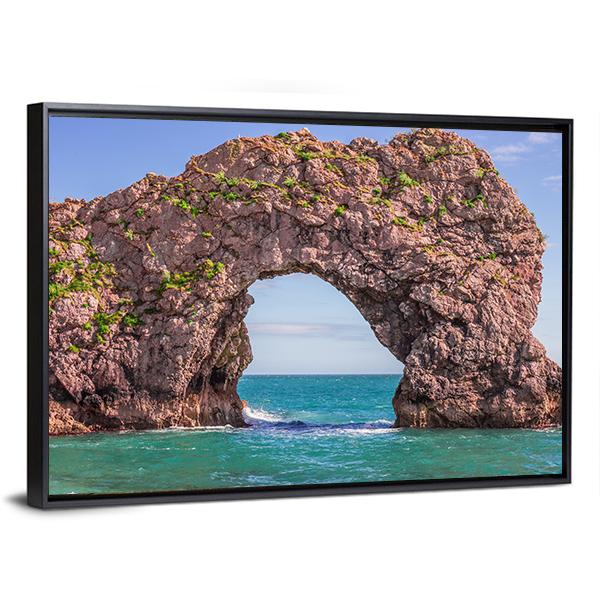 Durdle Door Arch Canvas Wall Art-3 Horizontal-Gallery Wrap-25" x 16"-Tiaracle