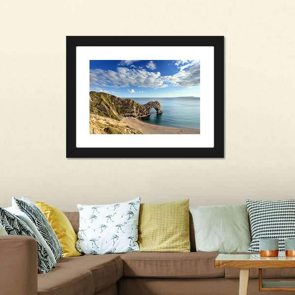 Durdle Door England Panoramic Canvas Wall Art-1 Piece-36" x 12"-Tiaracle