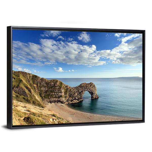 Durdle Door England Panoramic Canvas Wall Art-1 Piece-36" x 12"-Tiaracle