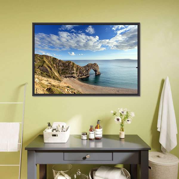 Durdle Door England Panoramic Canvas Wall Art-1 Piece-36" x 12"-Tiaracle