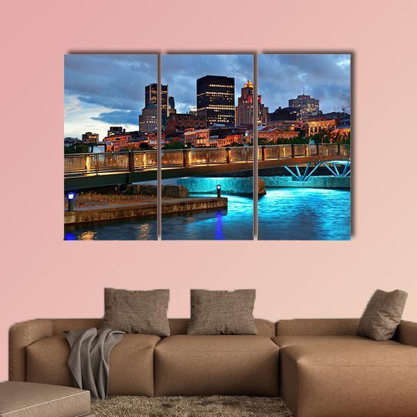Old Street In Montreal Canvas Wall Art-3 Horizontal-Gallery Wrap-25" x 16"-Tiaracle