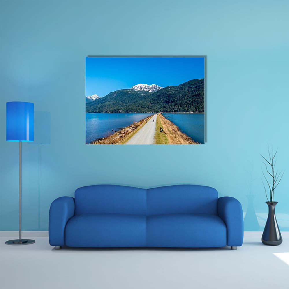 Dyke Separating Pitt Lake Canvas Wall Art-1 Piece-Gallery Wrap-36" x 24"-Tiaracle