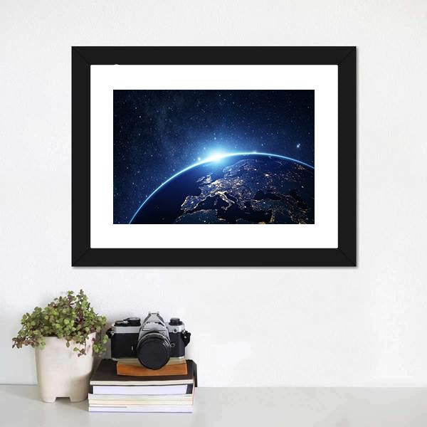 Earth From Space Canvas Wall Art-5 Horizontal-Gallery Wrap-22" x 12"-Tiaracle