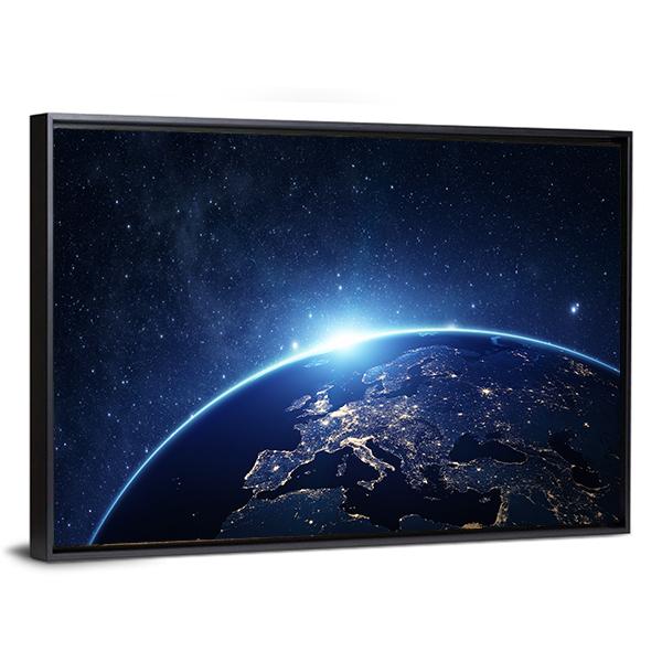 Earth From Space Canvas Wall Art-5 Horizontal-Gallery Wrap-22" x 12"-Tiaracle