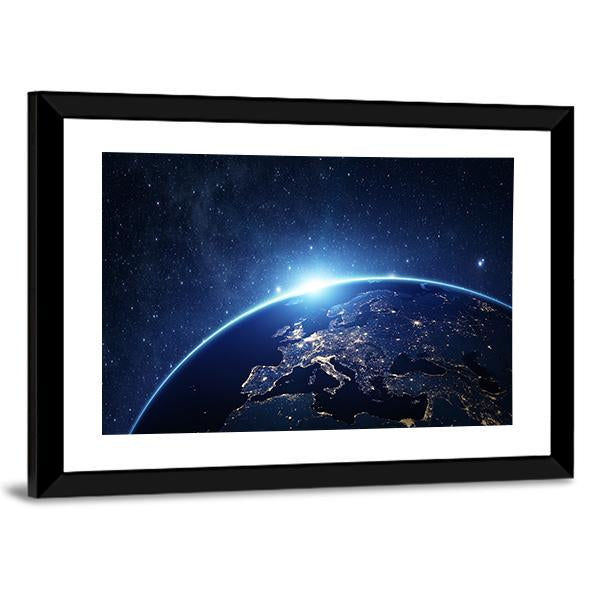 Earth From Space Canvas Wall Art-3 Horizontal-Gallery Wrap-25" x 16"-Tiaracle