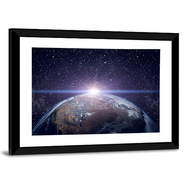 Earth From The Cosmos Panoramic Canvas Wall Art-1 Piece-36" x 12"-Tiaracle