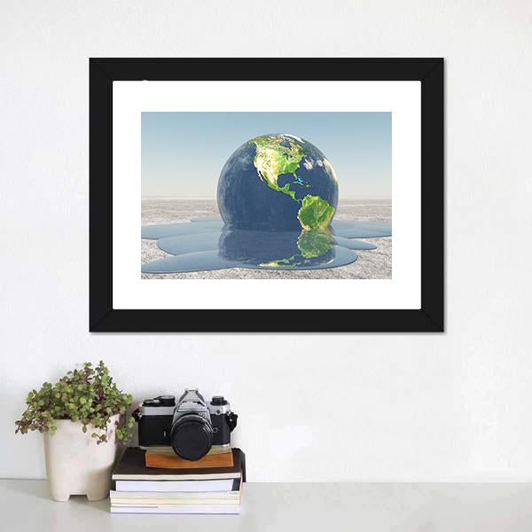 Earth Melting Into Water Panoramic Canvas Wall Art-1 Piece-36" x 12"-Tiaracle