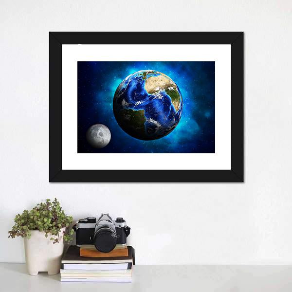 Earth Planet Canvas Wall Art-5 Horizontal-Gallery Wrap-22" x 12"-Tiaracle