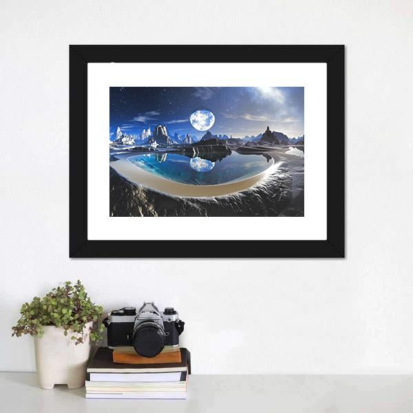 Earth Reflection In Crystal Pool Vertical Canvas Wall Art-3 Vertical-Gallery Wrap-12" x 25"-Tiaracle