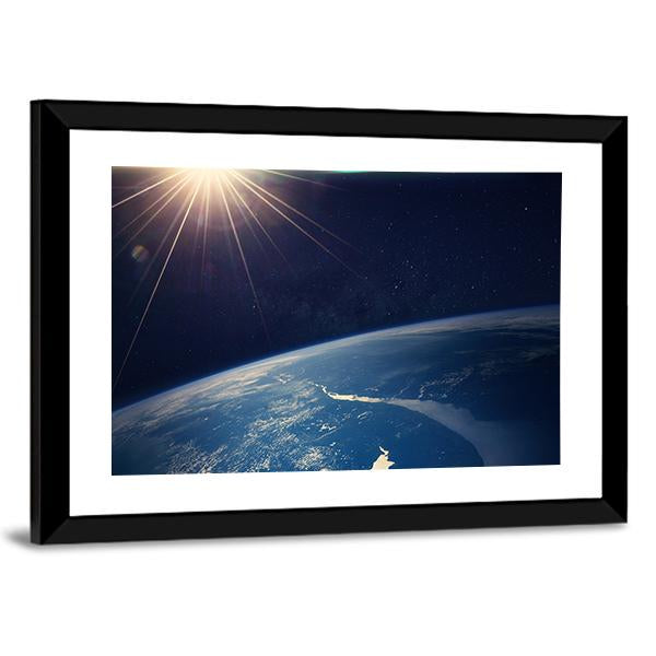 Earth View From Space Vertical Canvas Wall Art-3 Vertical-Gallery Wrap-12" x 25"-Tiaracle