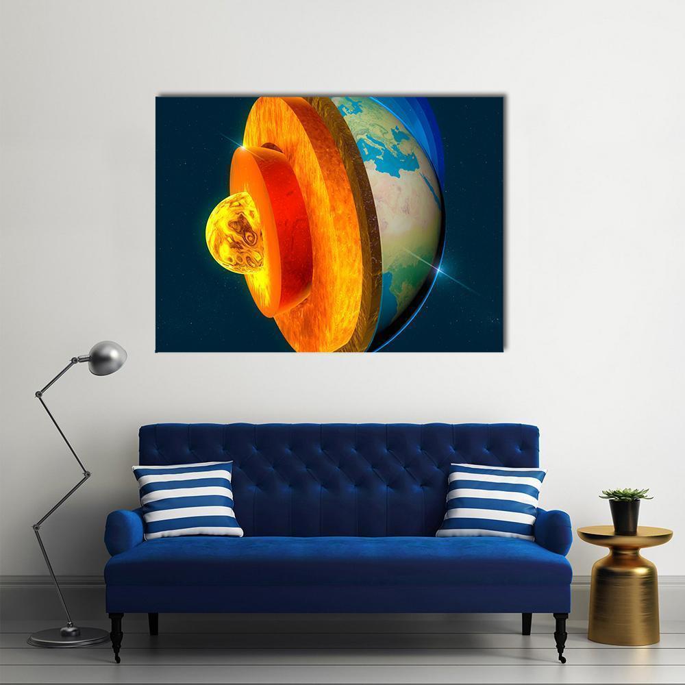 Earth's Core Canvas Wall Art-1 Piece-Gallery Wrap-36" x 24"-Tiaracle