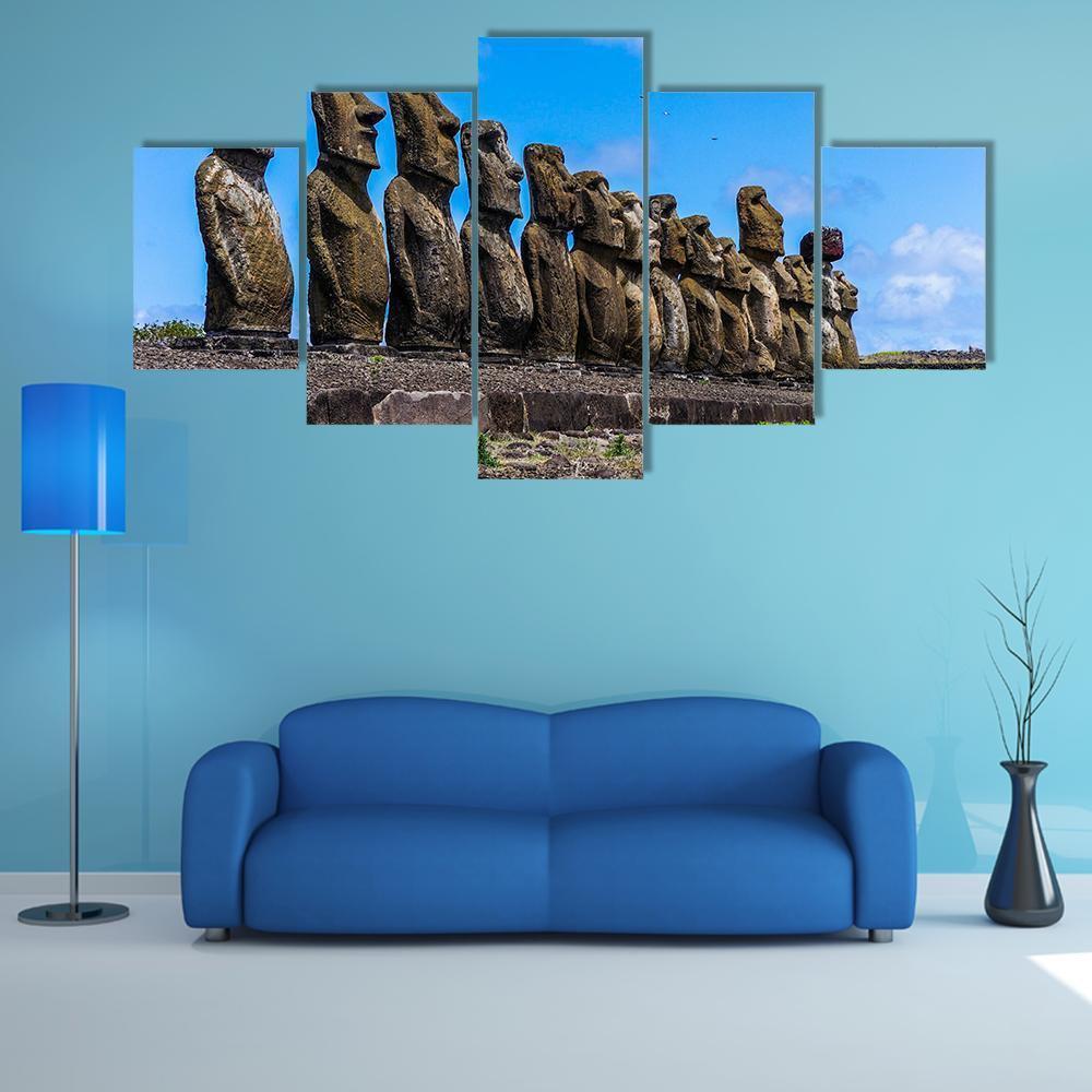 Easter Island Chile Canvas Wall Art-5 Star-Gallery Wrap-62" x 32"-Tiaracle