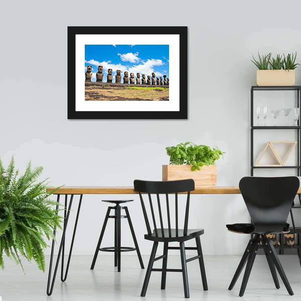 Easter Island In Chile Canvas Wall Art-5 Horizontal-Gallery Wrap-22" x 12"-Tiaracle