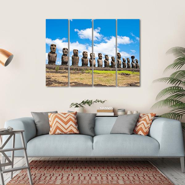 Easter Island In Chile Canvas Wall Art-4 Horizontal-Gallery Wrap-34" x 24"-Tiaracle
