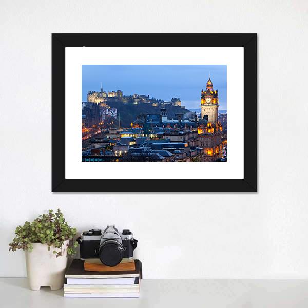 Edinburgh Castle Canvas Wall Art-5 Horizontal-Gallery Wrap-22" x 12"-Tiaracle