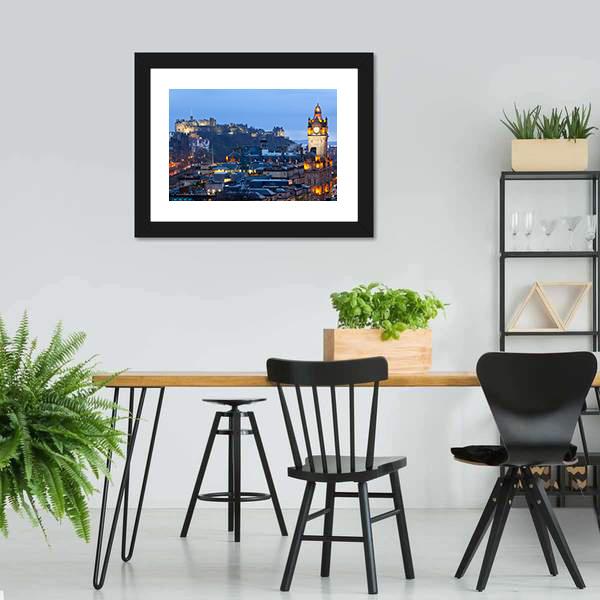 Edinburgh Castle Panoramic Canvas Wall Art-1 Piece-36" x 12"-Tiaracle