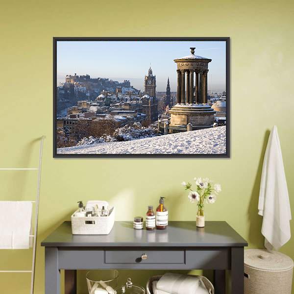Edinburgh City Canvas Wall Art-5 Horizontal-Gallery Wrap-22" x 12"-Tiaracle