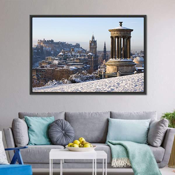 Edinburgh City Canvas Wall Art-5 Horizontal-Gallery Wrap-22" x 12"-Tiaracle