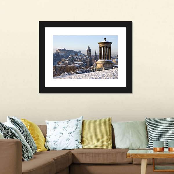 Edinburgh City Canvas Wall Art-1 Piece-Framed Print-20" x 16"-Tiaracle