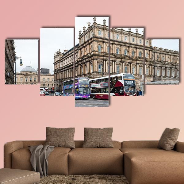 Edinburgh City View Scotland Canvas Wall Art-5 Star-Gallery Wrap-62" x 32"-Tiaracle