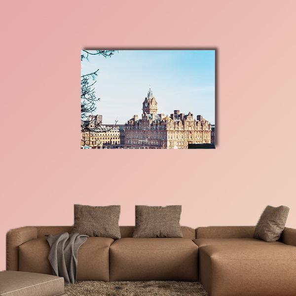 Edinburgh Old Town Houses Canvas Wall Art-1 Piece-Gallery Wrap-48" x 32"-Tiaracle