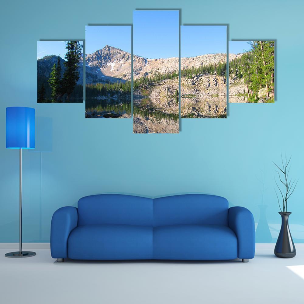 Edna Lake Canvas Wall Art-5 Star-Gallery Wrap-62" x 32"-Tiaracle