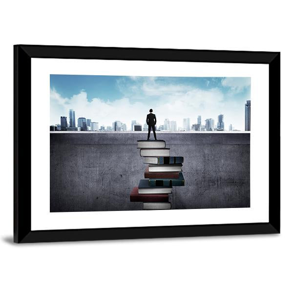 Education For Success Concept Canvas Wall Art-5 Horizontal-Gallery Wrap-22" x 12"-Tiaracle