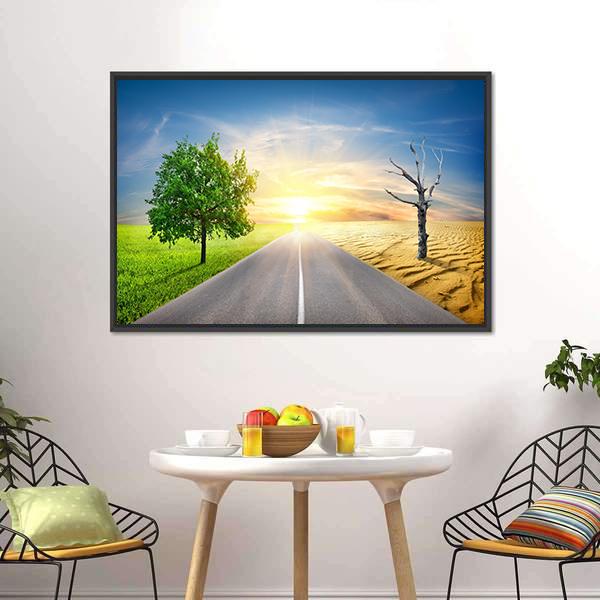 Effect Of Global Warming Canvas Wall Art-1 Piece-Floating Frame-24" x 16"-Tiaracle