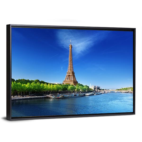 Eiffel Tower In Day Time Panoramic Canvas Wall Art-1 Piece-36" x 12"-Tiaracle