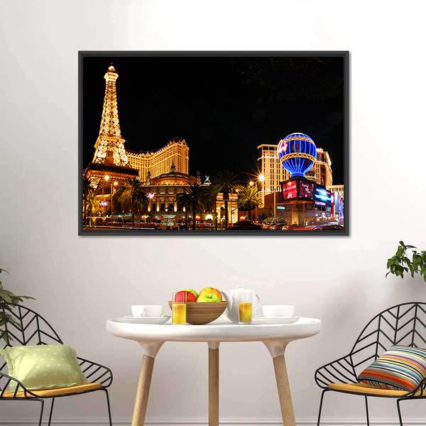 Eiffel Tower On Strip Canvas Wall Art-3 Horizontal-Gallery Wrap-25" x 16"-Tiaracle
