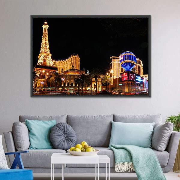 Eiffel Tower On Strip Canvas Wall Art-3 Horizontal-Gallery Wrap-25" x 16"-Tiaracle