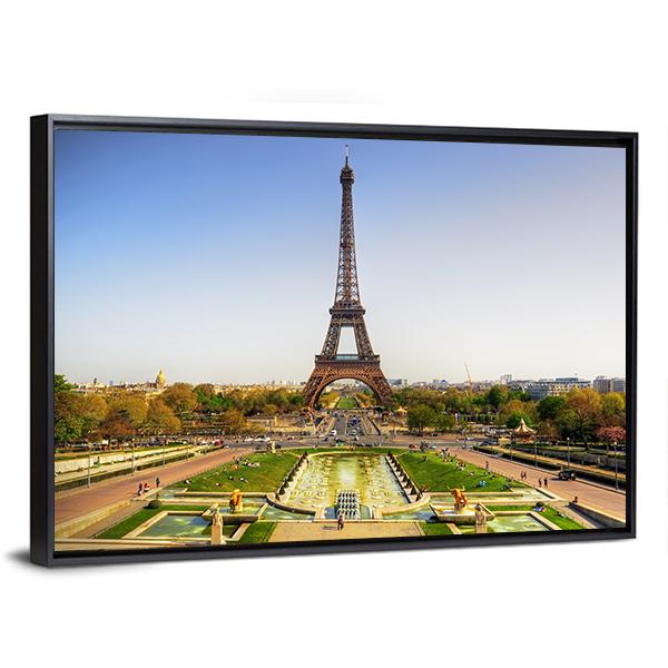Eiffel Tower Paris Canvas Wall Art-3 Horizontal-Gallery Wrap-25" x 16"-Tiaracle