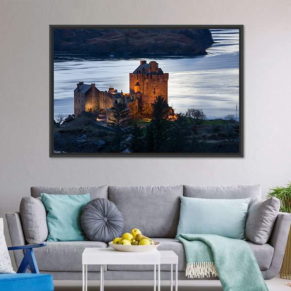 Eilean Donan Castle Scotland Panoramic Canvas Wall Art-1 Piece-36" x 12"-Tiaracle