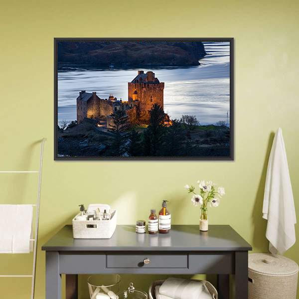 Eilean Donan Castle Scotland Panoramic Canvas Wall Art-1 Piece-36" x 12"-Tiaracle