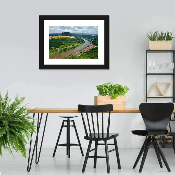 Elbe River In Germany Canvas Wall Art-3 Horizontal-Gallery Wrap-25" x 16"-Tiaracle