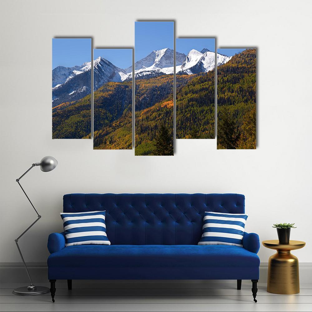 Elk Mountains Colorado Canvas Wall Art-5 Pop-Gallery Wrap-47" x 32"-Tiaracle