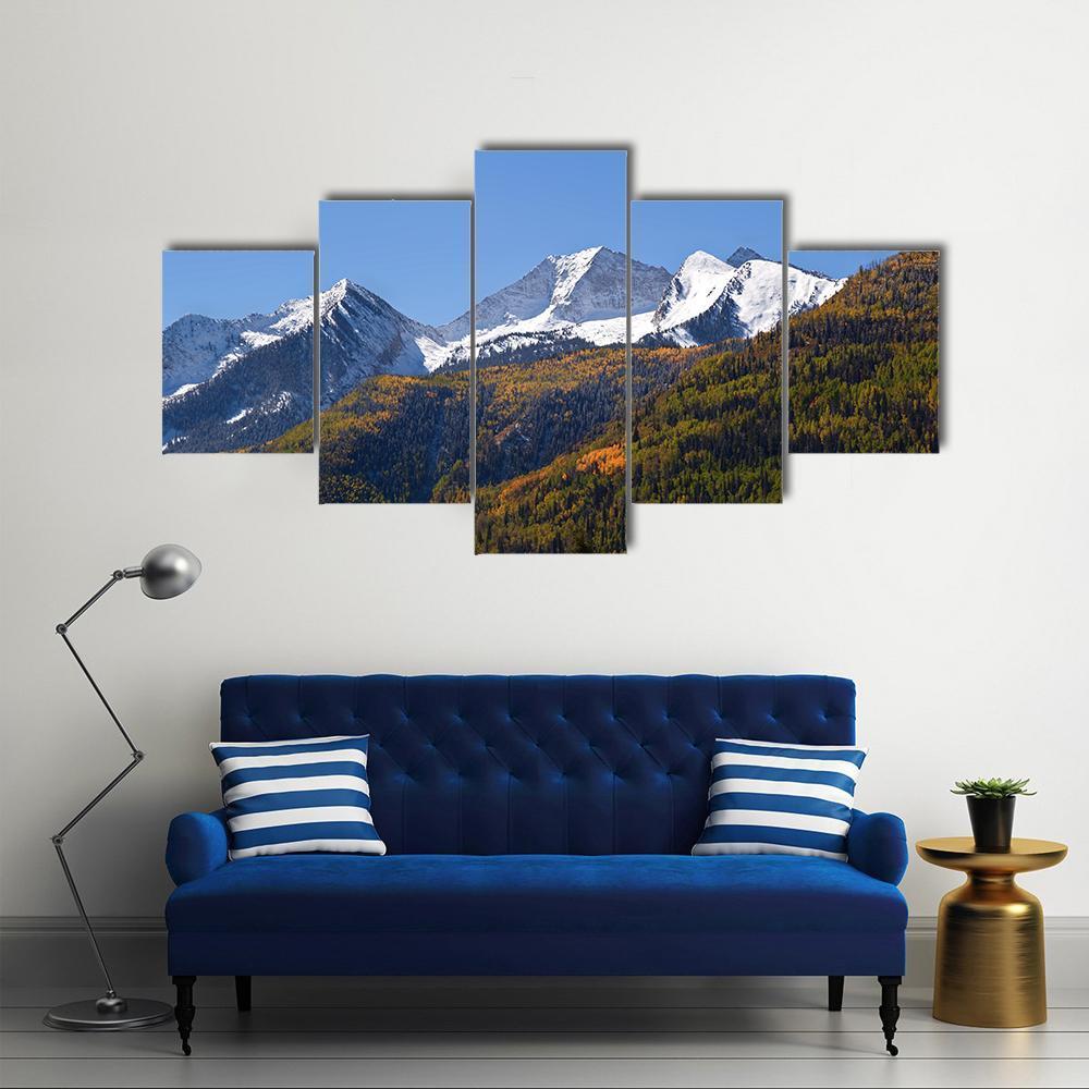 Elk Mountains Colorado Canvas Wall Art-5 Star-Gallery Wrap-62" x 32"-Tiaracle