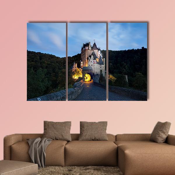 Eltz Castle Germany Canvas Wall Art-3 Horizontal-Gallery Wrap-37" x 24"-Tiaracle