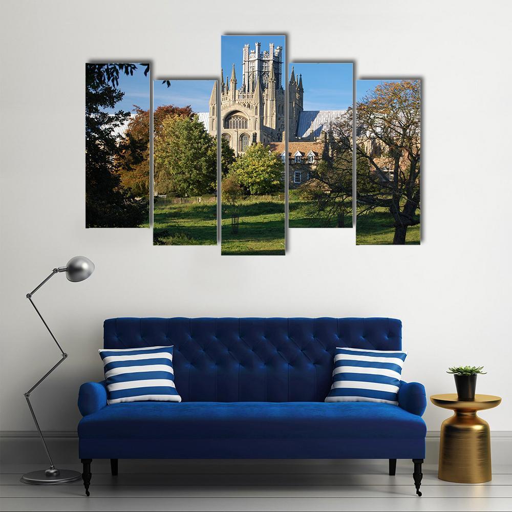 Ely Cathedral Cambridgeshire Canvas Wall Art-5 Pop-Gallery Wrap-47" x 32"-Tiaracle