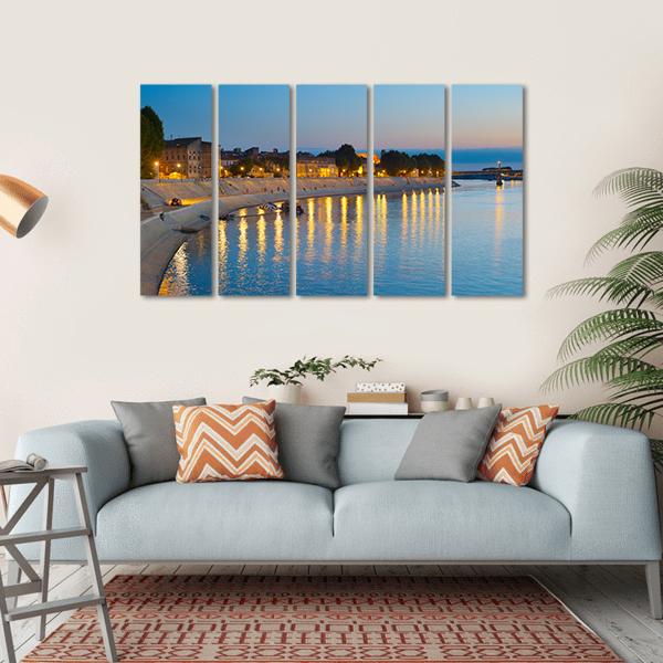 Embankment Of Arles Canvas Wall Art-5 Horizontal-Gallery Wrap-22" x 12"-Tiaracle